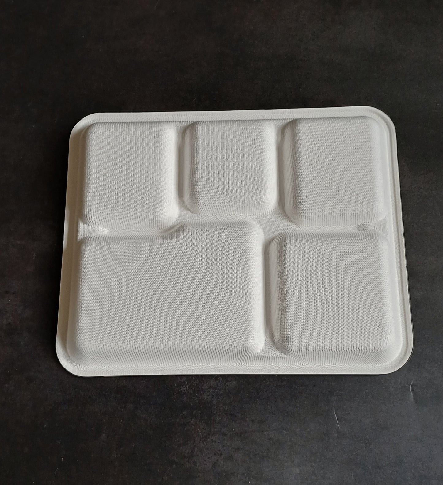 Sugarcane Bagasse 5 Compartment Square Plates (Pack of 50)