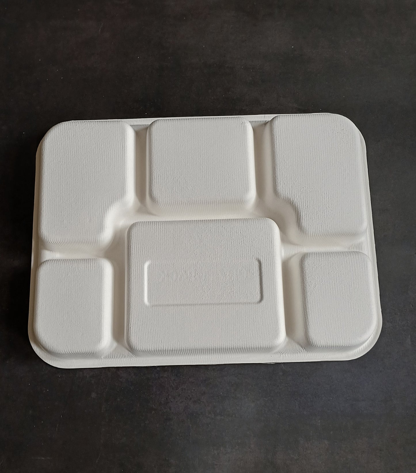 Sugarcane Bagasse 6 Compartment Square Plates (Pack of 50)