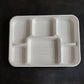 Sugarcane Bagasse 6 Compartment Square Plates (Pack of 50)