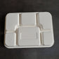 Sugarcane Bagasse 6 Compartment Square Plates (Pack of 50)