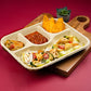 Sugarcane Bagesse 4 Compartment Square Plates (Pack of 25)